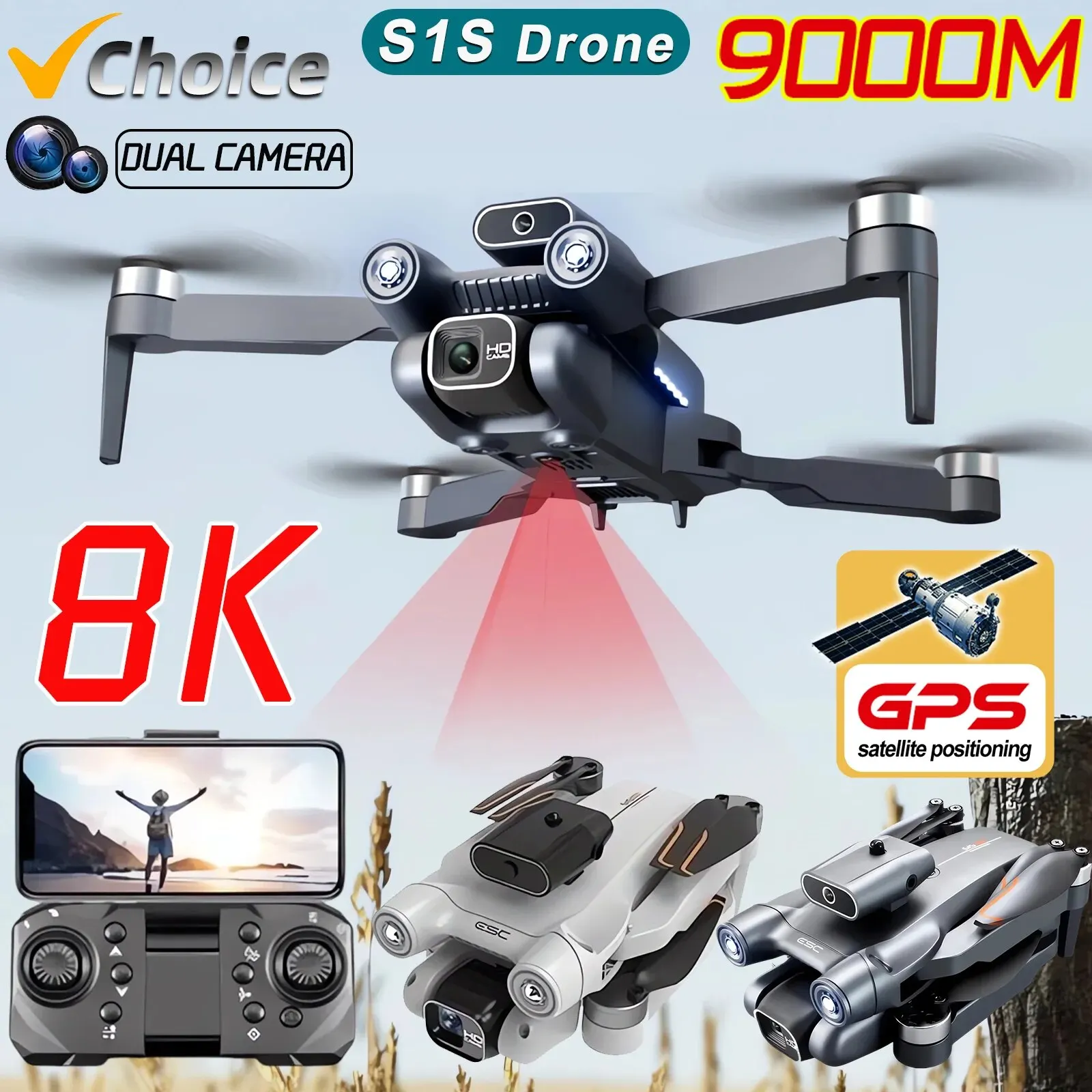 New S1S 5G GPS Drone Camera 8K - Drone Racing Camera 评论和价格